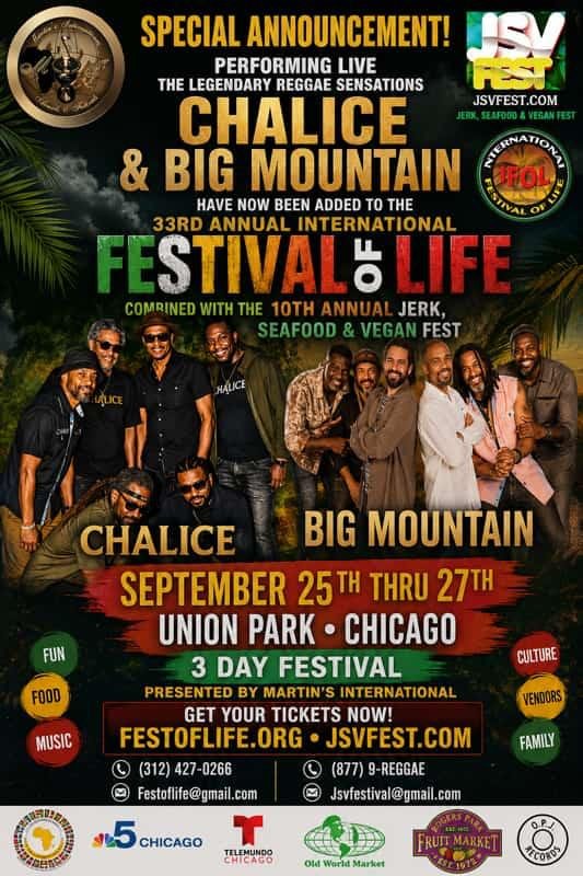 Festival of Life featuring Chalice and Big Mountain, September 25 through 27, 2026